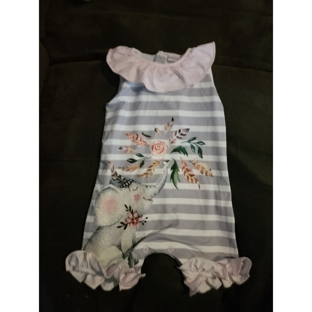 Penelope plumm elephant floral romper size 3 months